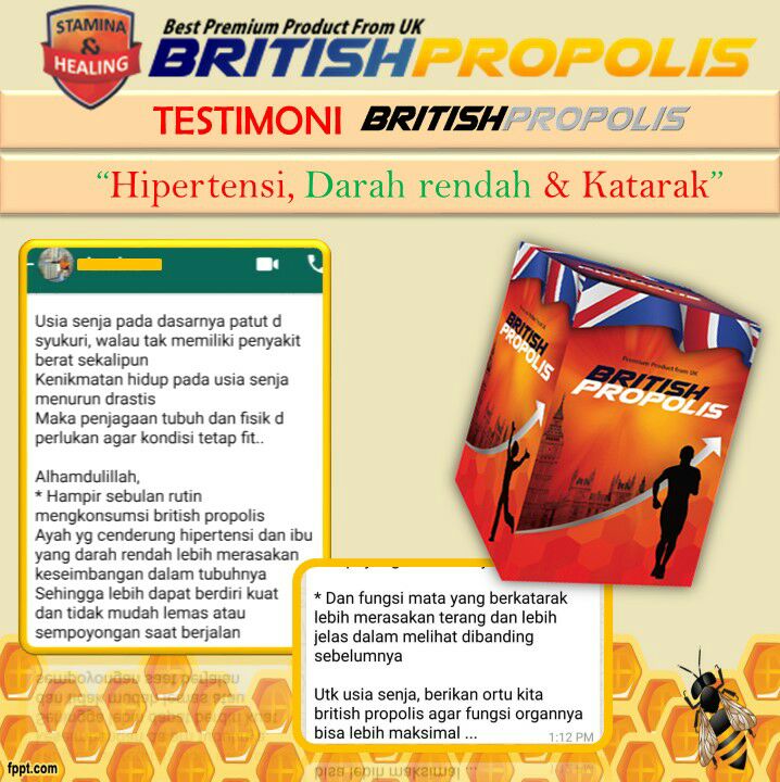 Testimoni obat penurun darah tinggi dengan british propolis.