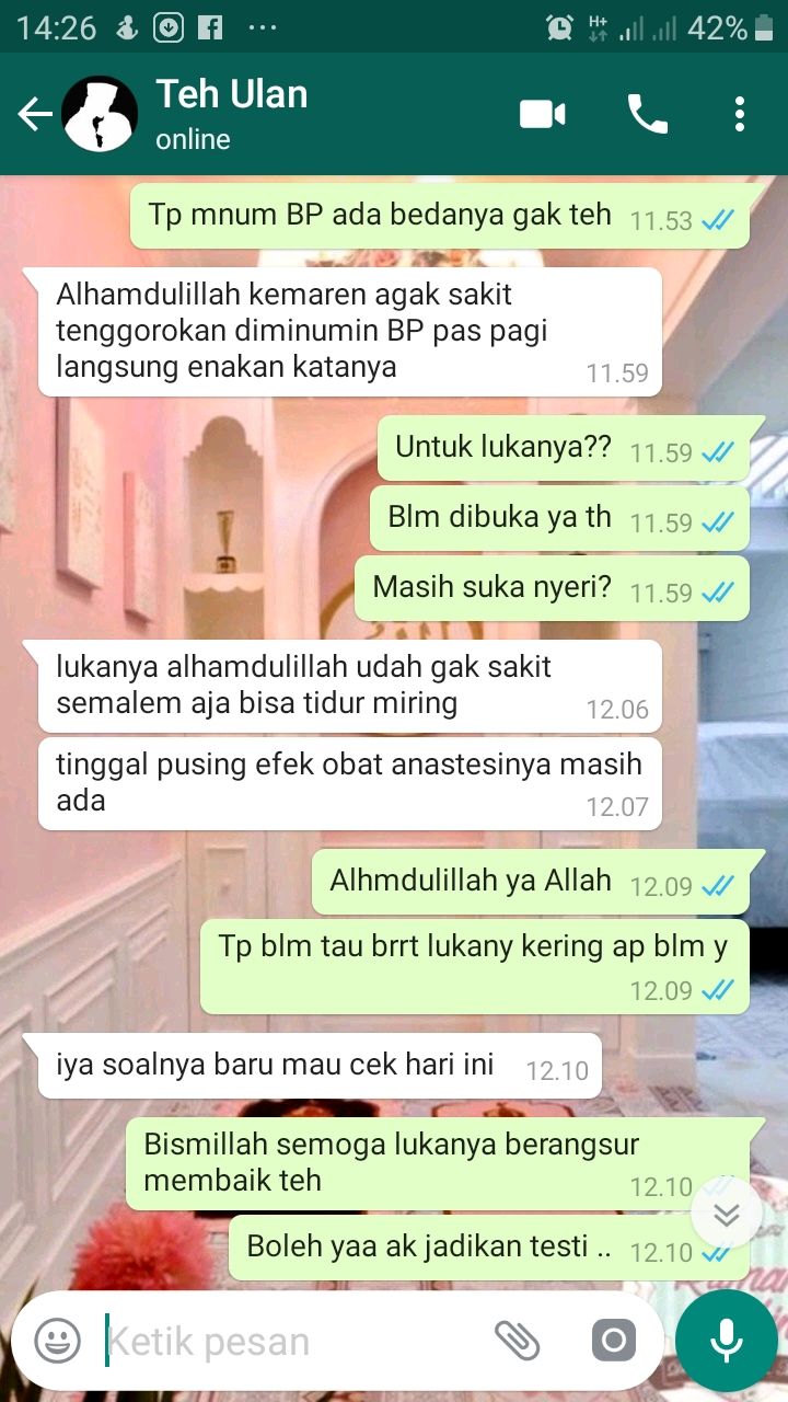 testi obat setelah operasi dengan british propolis.